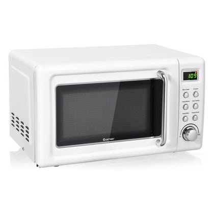 700W Retro Countertop Microwave Oven with 5 Micro Power and Auto Cooking Function - Renee Lane Company
