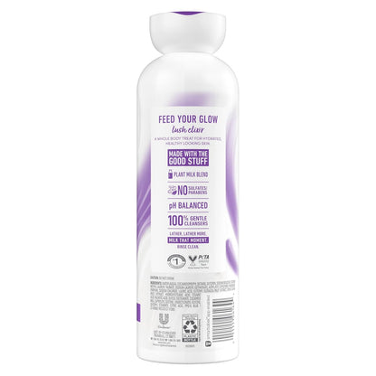 Dove Plant Milk Cleansing Body Wash Acai & Rice Milk For Women For Moisturized Skin 17.5 fl oz