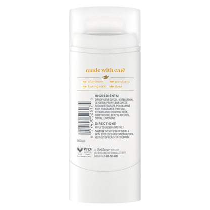 Dove Deodorant Stick Citrus Pop for 72 Hour Odor Protection Aluminum Free 2.4 oz