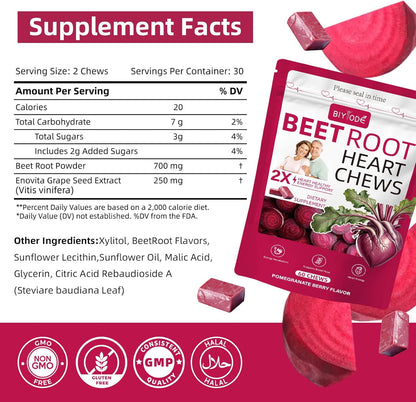Beet Root Heart Chews