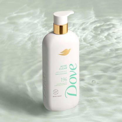 Dove Serum Body Wash Acne Clear for troubled skin with Salicylic Acid 18.5 Fl Oz
