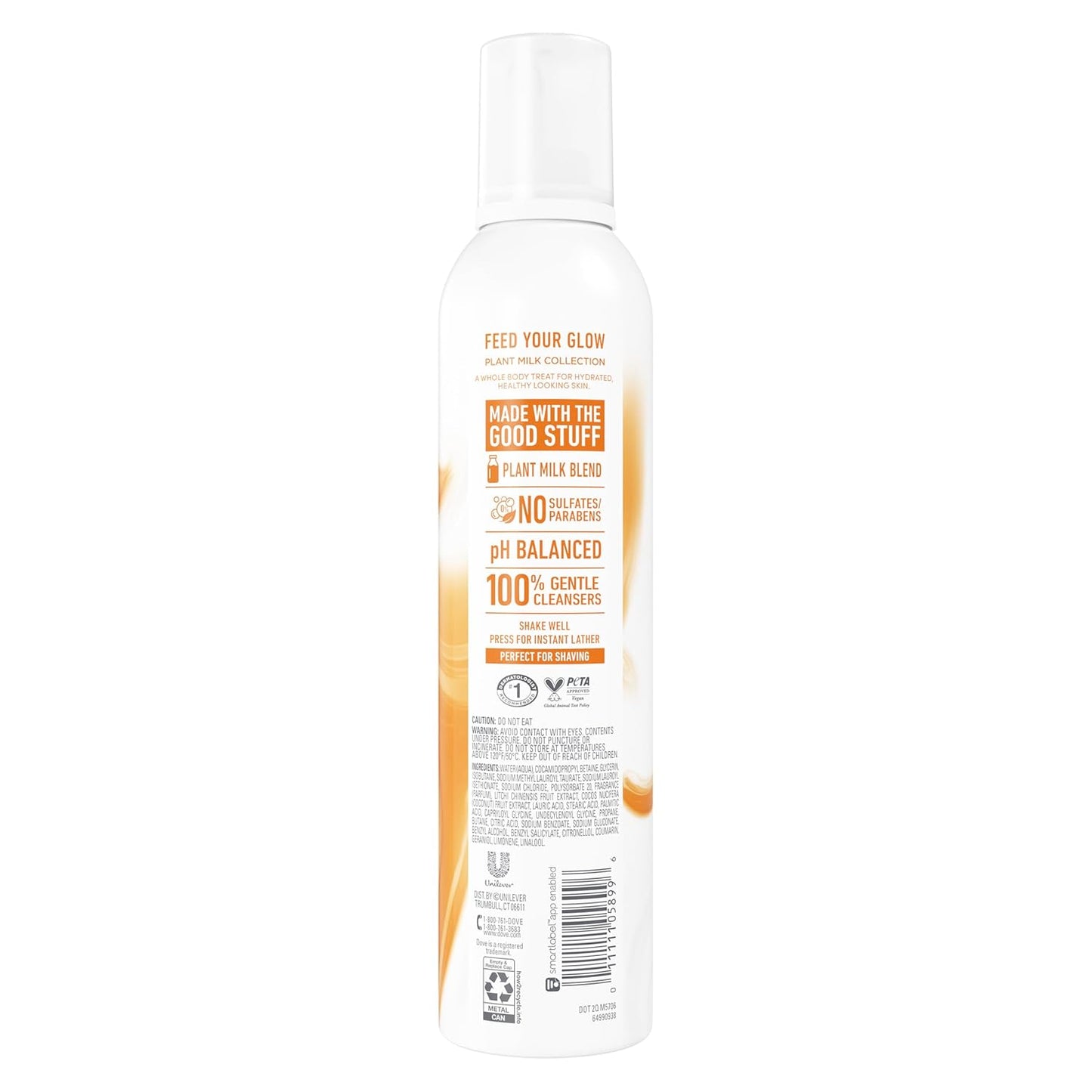 Dove Whipped Shower Foam Coconut & Lychee For Women for Hydrated & Soft Skin 10.3 OZ