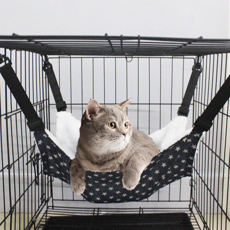 Lamb Fleece Cat Hanging Beds Pets Cage Hammock Bed For Kitten Hanging Seat Indoor Durable Winter Cat Bed Kitty Nest Puppy Cushion Pet Products - Renee Lane Company