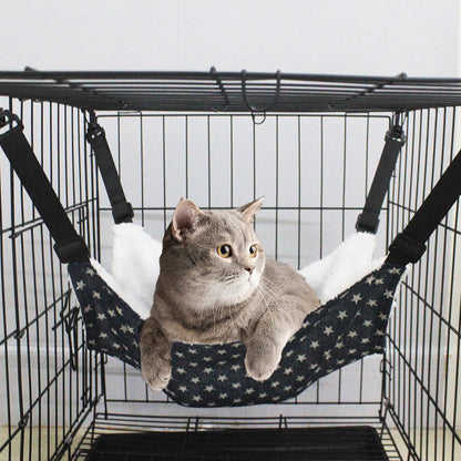 Lamb Fleece Cat Hanging Beds Pets Cage Hammock Bed For Kitten Hanging Seat Indoor Durable Winter Cat Bed Kitty Nest Puppy Cushion Pet Products - Renee Lane Company