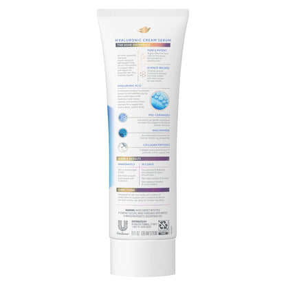 Dove Cream Serum Hyaluronic + Hydration for Extra Dry, Flaky Skin, with Pro-Ceramides, Niacinamide and Collagen Peptides Lotion, 8 oz