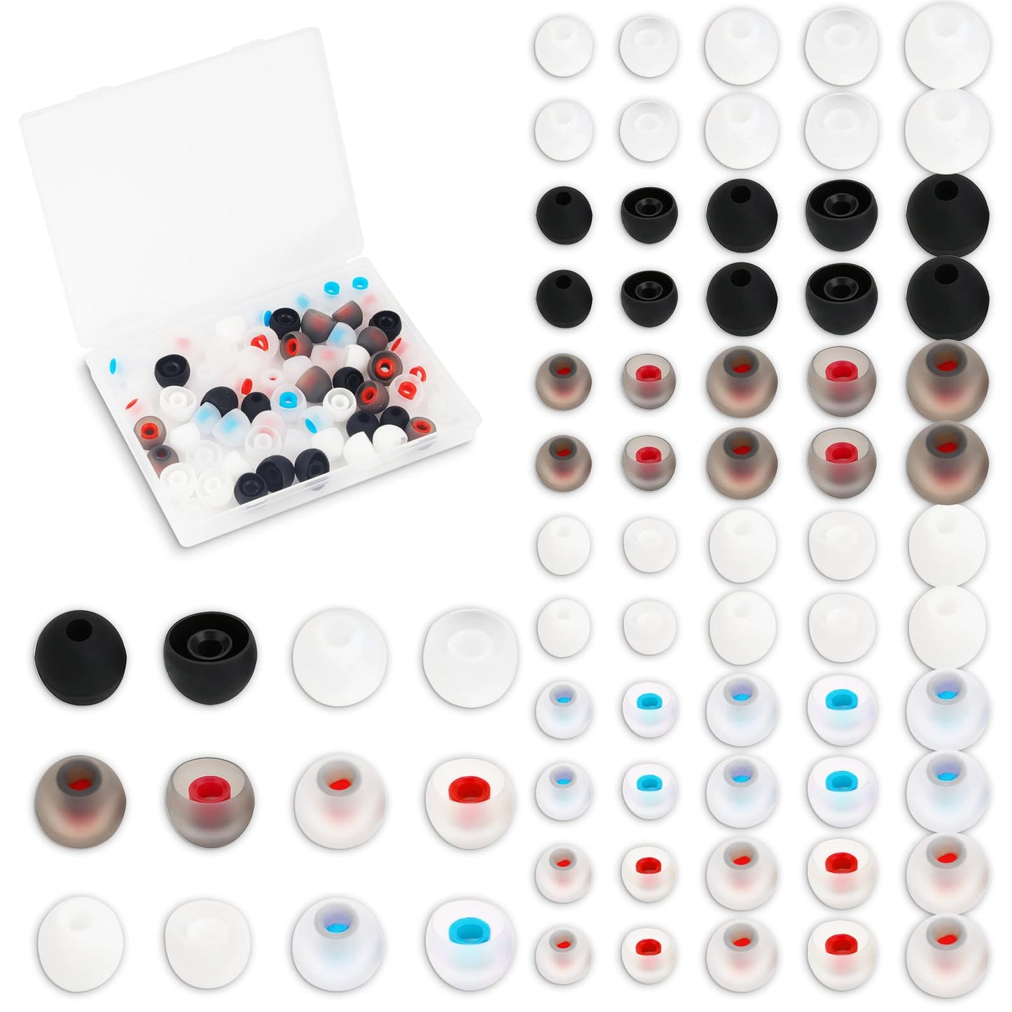 72PCS Earbud Replacement Tips 3 Sizes Silicone Earbud Tips Earbud Covers Fit in-Ear Headphones (Inner Hole 4mm-5.5mm) Small Replacement Ear Bud Covers Rubber Tips S/M/L - Renee Lane Company