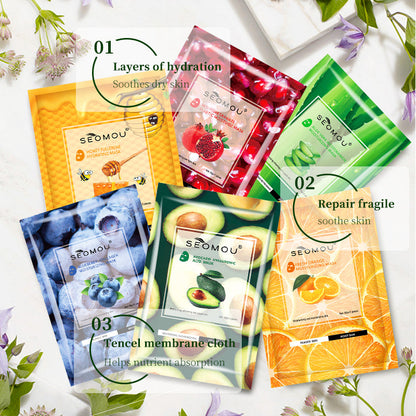 Blueberry Collagen Moisturizing Facial Mask 10pcs