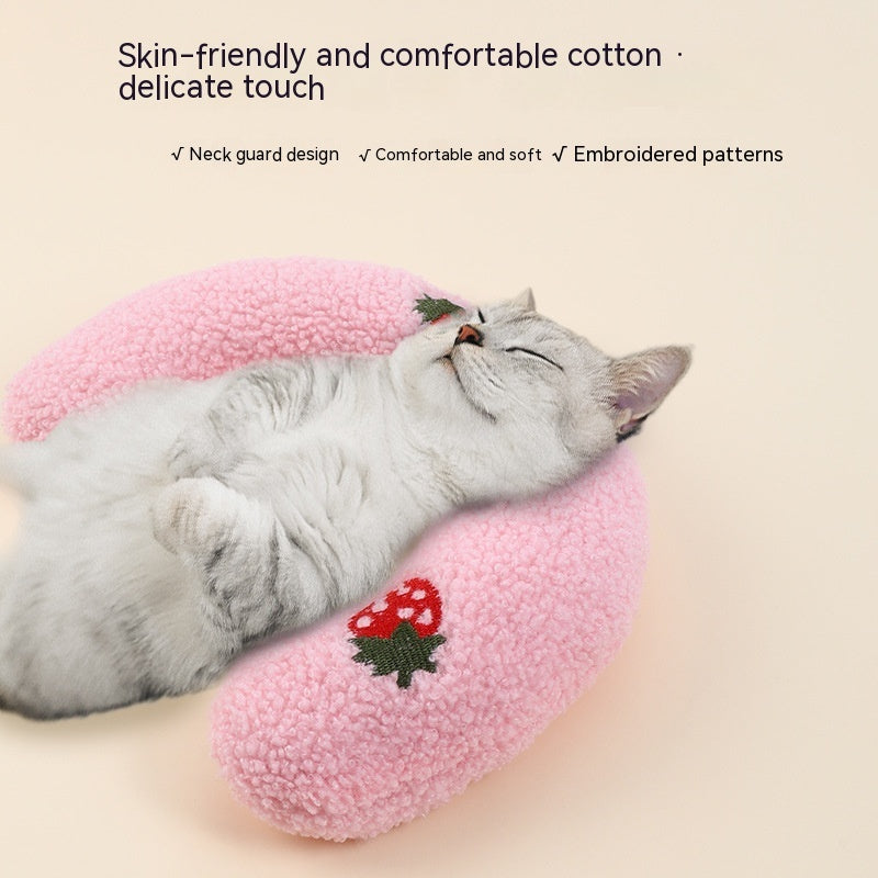 Little Pillow For Cats Fashion Neck Protector Deep Sleep Puppy U-Shaped Pillow Pets Pillow Kitten Headrest Dog Sleeping Pillow Pet Products - Renee Lane Company