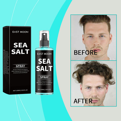 Sea Salt spray bottle with pump and black Sea Salt carton package