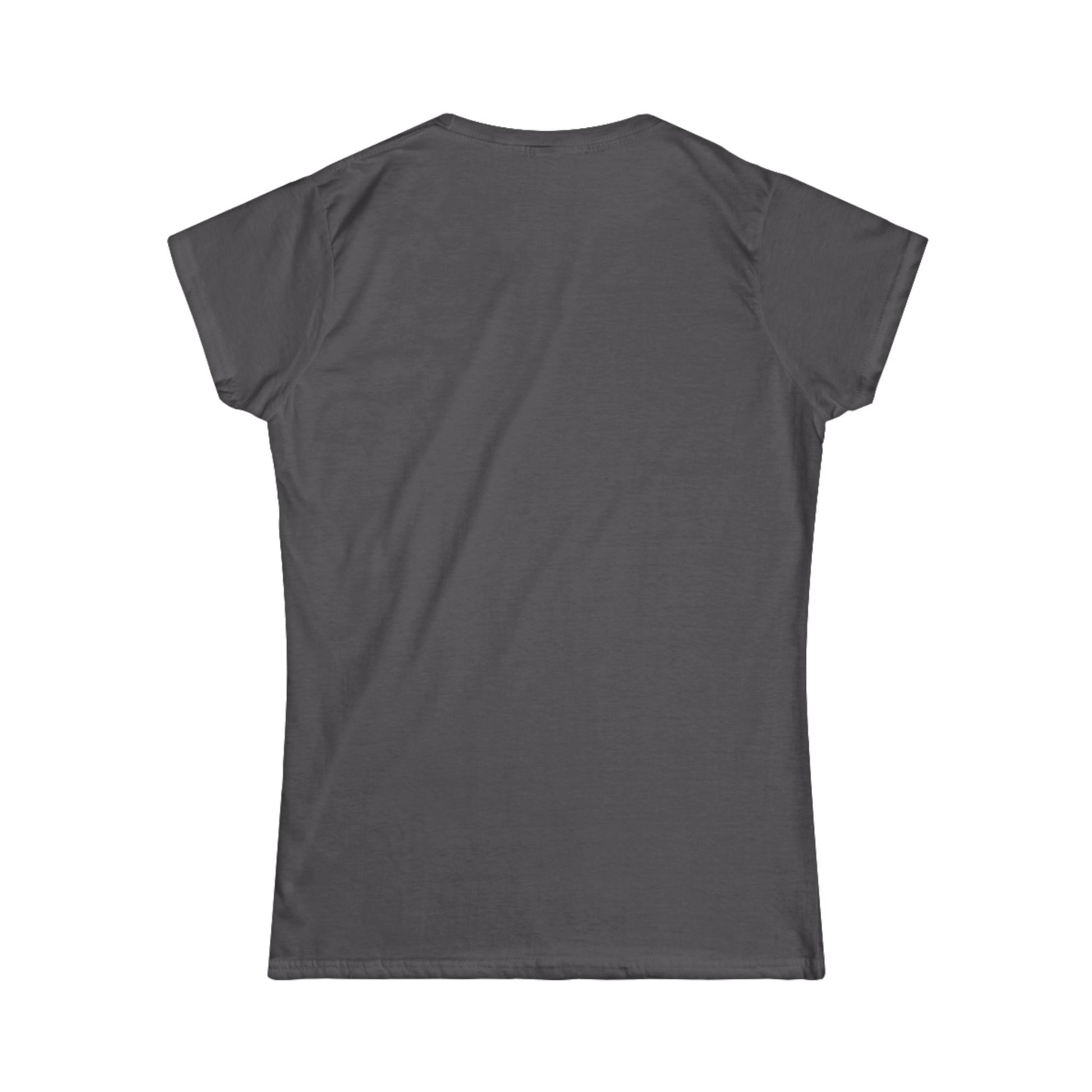 Unisex T-shirt in charcoal dark gray, back view, crew neck, short sleeves