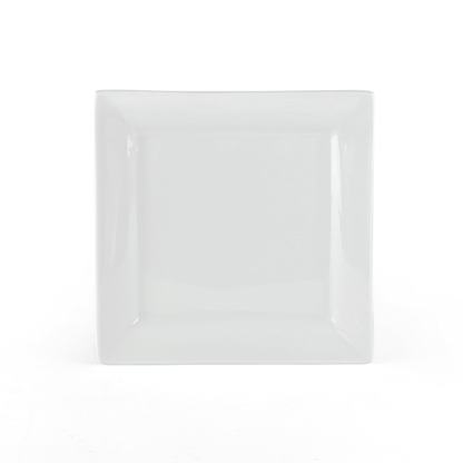Square Porcelain Dinner Plates, White, Set of 6