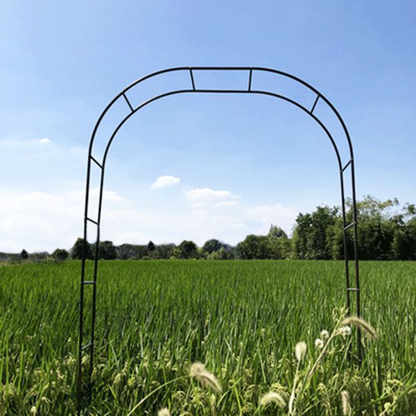 78"H x 45"W Metal Garden Arch Trellis; Adjustable Arbor Trellis for Garden Climbing Plants Support or Wedding Decor,Black - Renee Lane Company