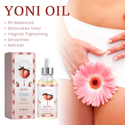 Intimate essential oil bottle with dropper and box beside shorts with a pink flower
