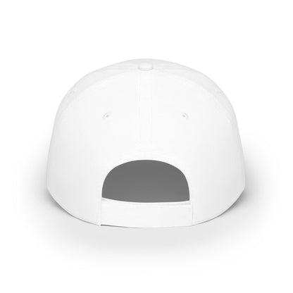White baseball cap, back view with curved brim