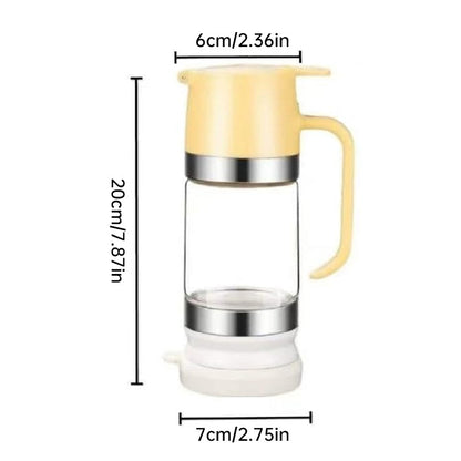 300ml Durable Glass Honey Dispenser with Handle, Transparent, Drip-Proof Press Pump for Bread, Honey Pot