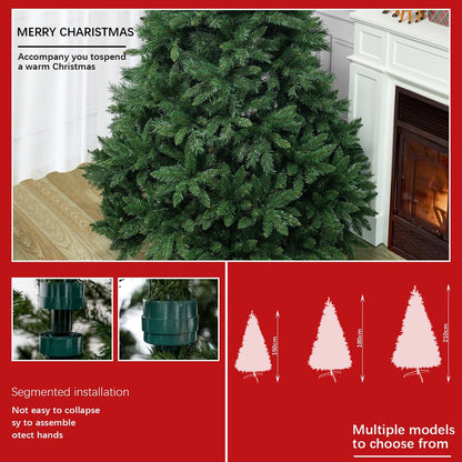 7FT Christmas Tree with 9-layer & 1398 branch tips, Premium Flame-Retardant PVC - Renee Lane Company