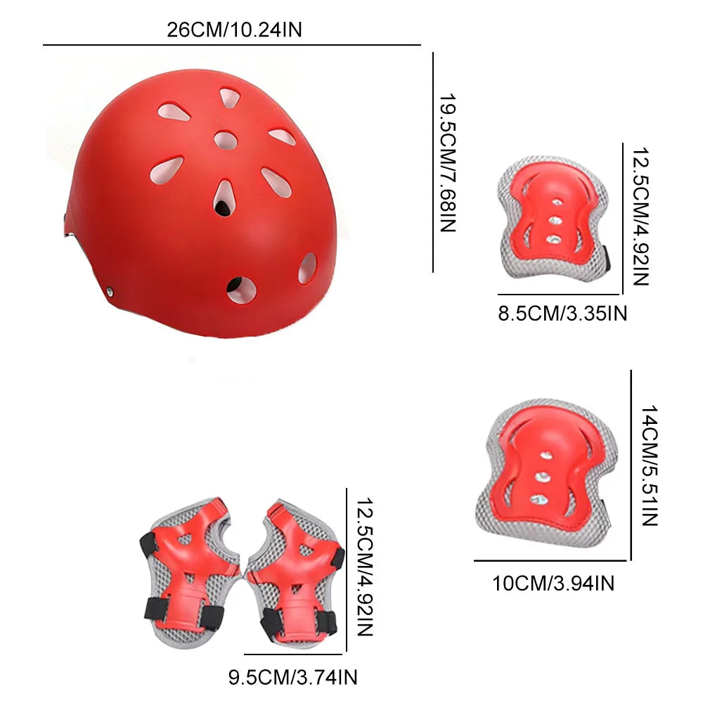 7Pcs/Set Kids Age with Wrist Guard and Knee Pads Elbow Pads Adjustable Protective Gear for Toddler Skating Cycling Scooter - Renee Lane Company