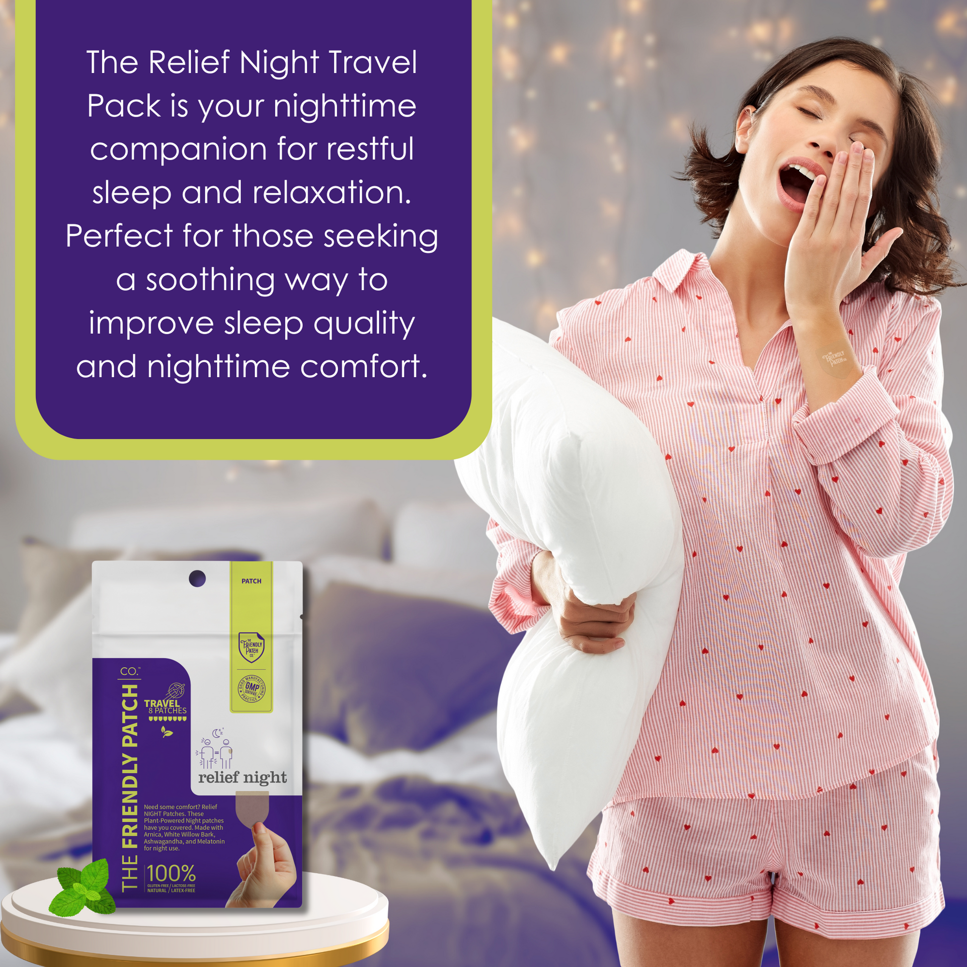 Relief Night Pain Patches: Arnica & Melatonin for Soreness & Sleep - 8 Pack - Renee Lane Company