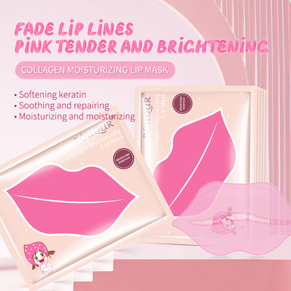 POuQuR Collagen Lip Mask Pink, Single Sheet