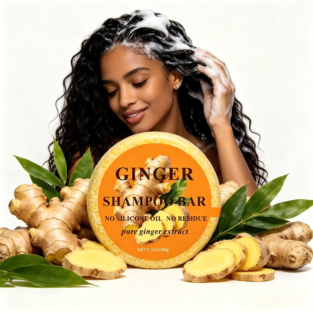 Round Label Ginger Shampoo Bar