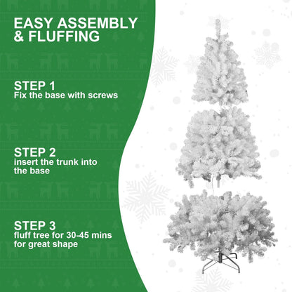 7ft PVC White Christmas Tree ,Environmentally Friendly Fireproof Artificial Christmas Tree - Renee Lane Company