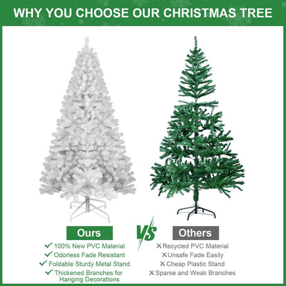 7ft PVC White Christmas Tree ,Environmentally Friendly Fireproof Artificial Christmas Tree - Renee Lane Company