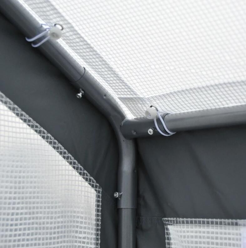 8' L x 6' W x 7' H Outdoor Walk-In Tunnel Greenhouse with Roll-up Windows;  2 Zippered Doors;  & Weather Cover - Renee Lane Company