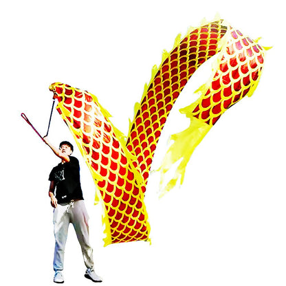 8 Meters (26.2 FT)  Gold Dragon Ball Poi,  3D Golden Dragon Ribbon Streamer with 340g Weighted Ball & Swing Rope and Travel Bag - Renee Lane Company