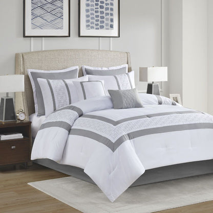 8 Piece Embroidered Comforter Set - Renee Lane Company