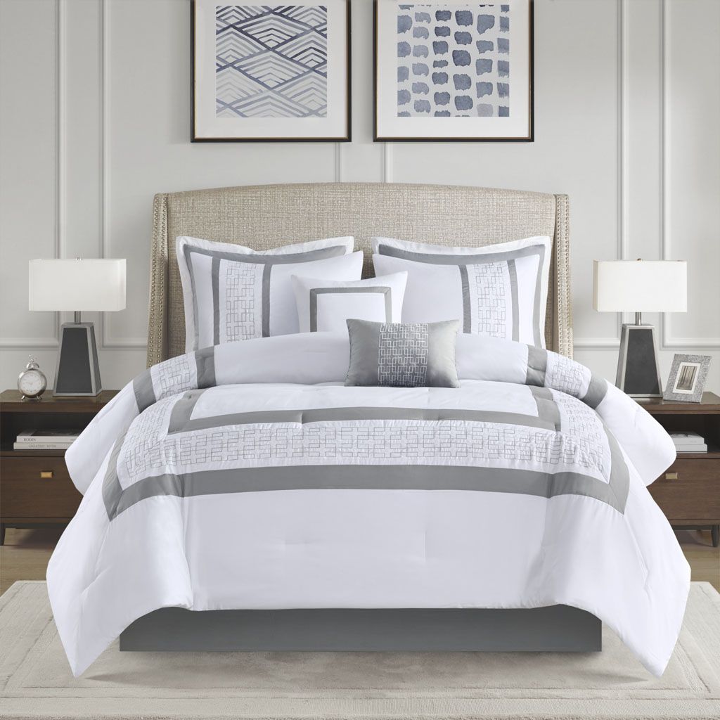 8 Piece Embroidered Comforter Set - Renee Lane Company