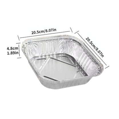 8"x8" Disposable Aluminum Foil Meal Prep Cookware Square Pans, Oven, Toaster, Grill, Cooking, Roasting, Broiling, Baking, Event, Take Out, Restaurant - Renee Lane Company