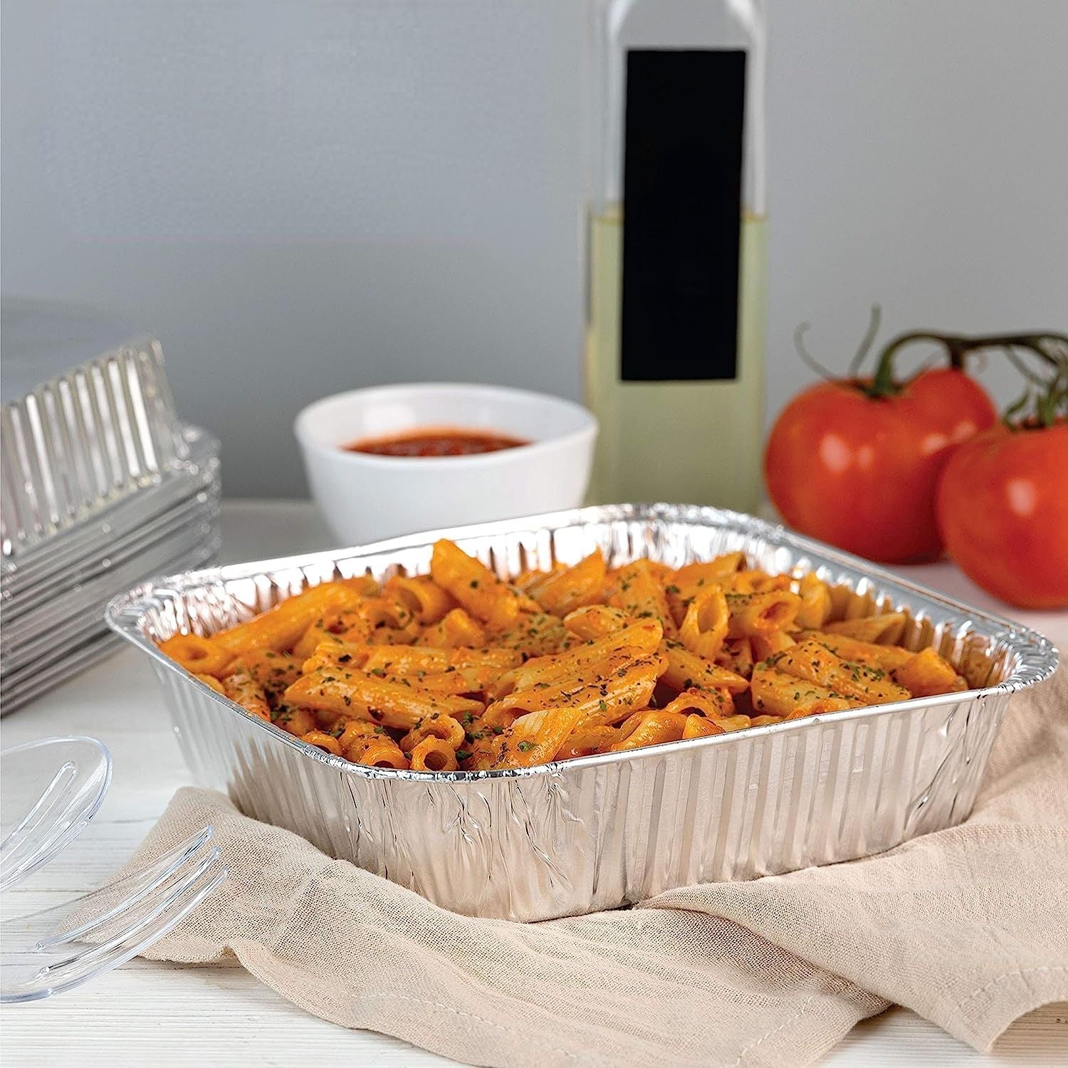8"x8" Disposable Aluminum Foil Meal Prep Cookware Square Pans, Oven, Toaster, Grill, Cooking, Roasting, Broiling, Baking, Event, Take Out, Restaurant - Renee Lane Company