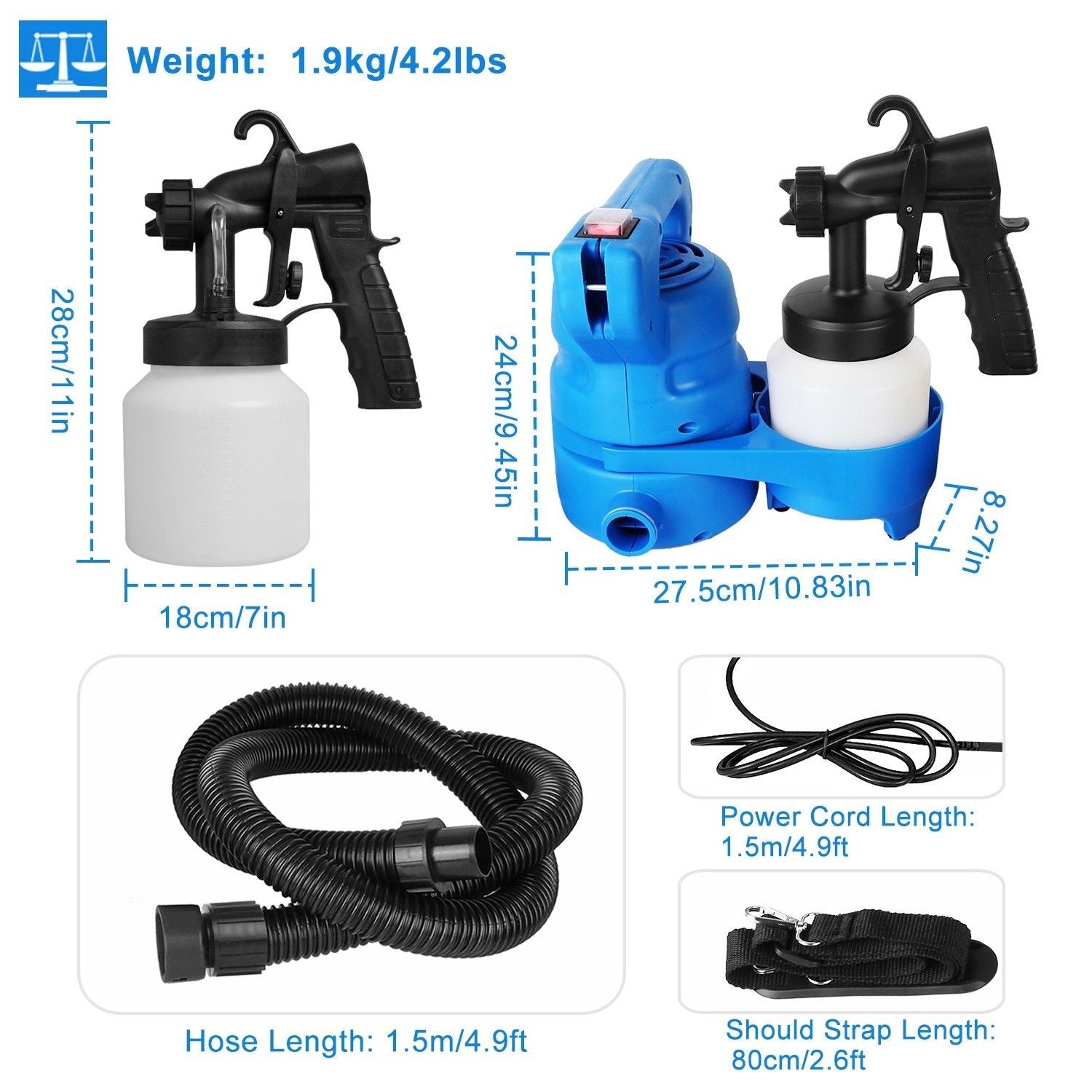 800ML Paint Spray Painter 650W Oil Primer Water Paint Sprayer Machine - Renee Lane Company