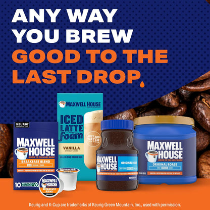 Maxwell House Breakfast Blend Mild Roast K-Cup Coffee Pods, 10 ct Box
