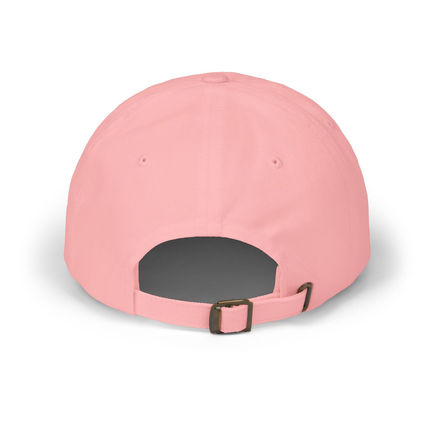 Soccer crest cap in pink with open back vent and adjustable strap