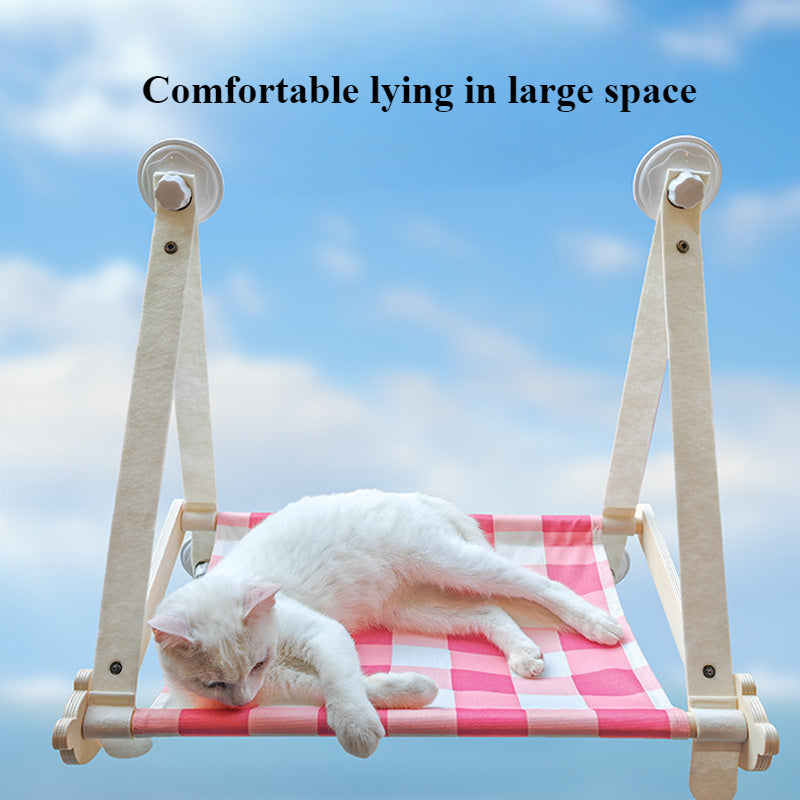 Durable Wooden Cats Hammock Pet Mat Comfortable Sun Seat Cats Beds Cat Climbing Frame Pets Accessories Cat Window Hammock Mats - Renee Lane Company