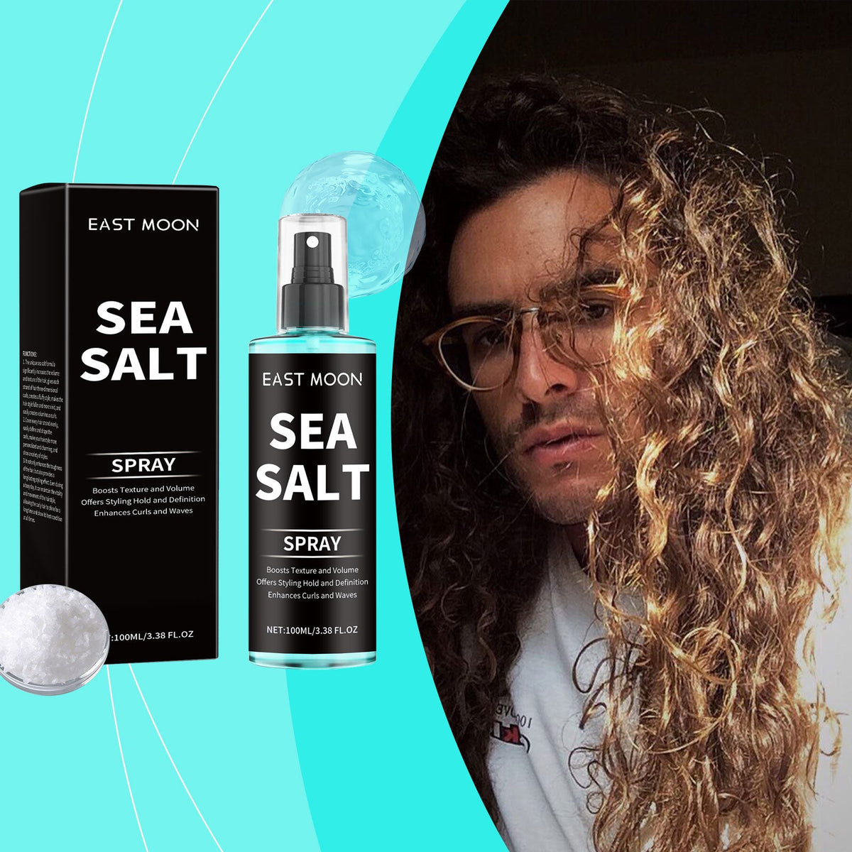 EAST MOON Sea Salt spray bottle with pump and black carton