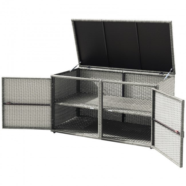 88 Gallon Garden Patio Rattan Storage Container Box - Renee Lane Company