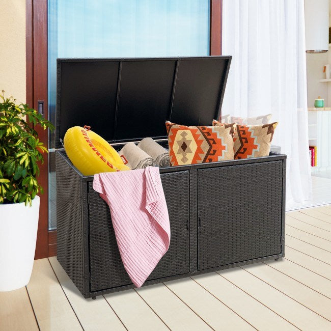 88 Gallon Garden Patio Rattan Storage Container Box - Renee Lane Company