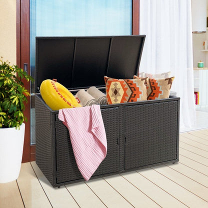 88 Gallon Garden Patio Rattan Storage Container Box - Renee Lane Company