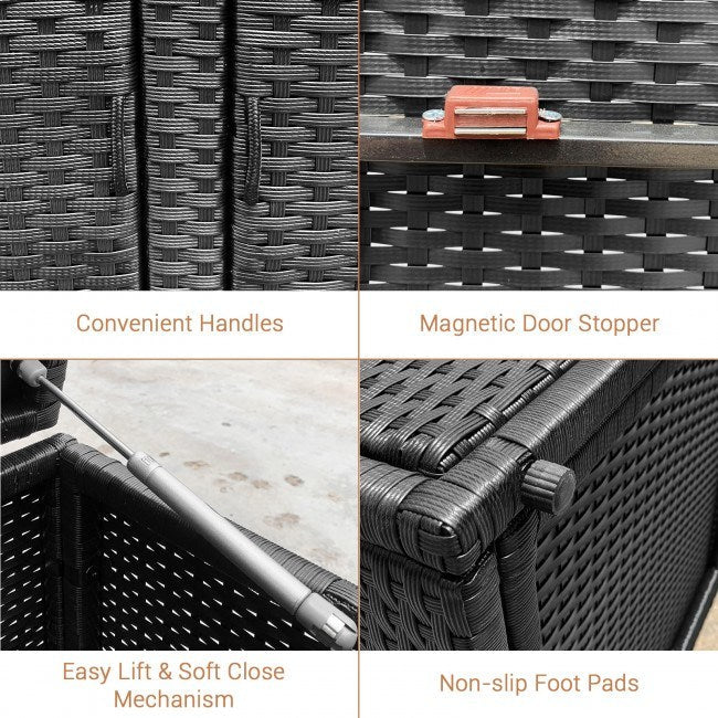 88 Gallon Garden Patio Rattan Storage Container Box - Renee Lane Company