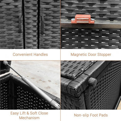 88 Gallon Garden Patio Rattan Storage Container Box - Renee Lane Company