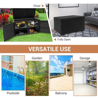88 Gallon Garden Patio Rattan Storage Container Box - Renee Lane Company