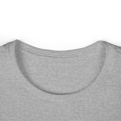 Gray crewneck T-shirt neckline close-up