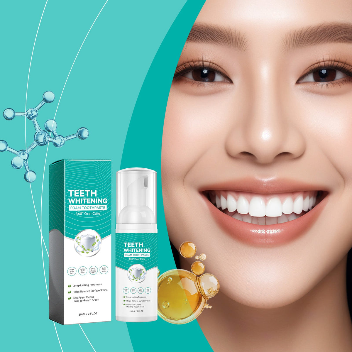 Whitening Foam Toothpaste 60ml  1box