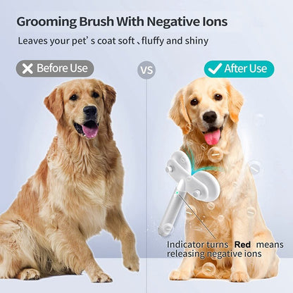 Pet Cat Brush Dog Slicker Brush Double-headed Negative Ion One-button Self Cleaning Dog Cat Hair Removal Pets Products - Renee Lane Company
