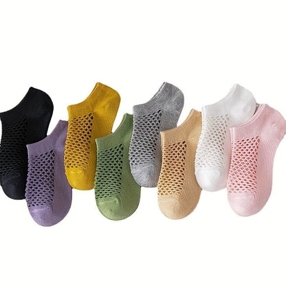 8Pairs Summer Thin No-Show Mesh Socks, Hollow Out Socks, Ankle Athletic Socks, Low Cut Breathable Running Sports Socks - Renee Lane Company
