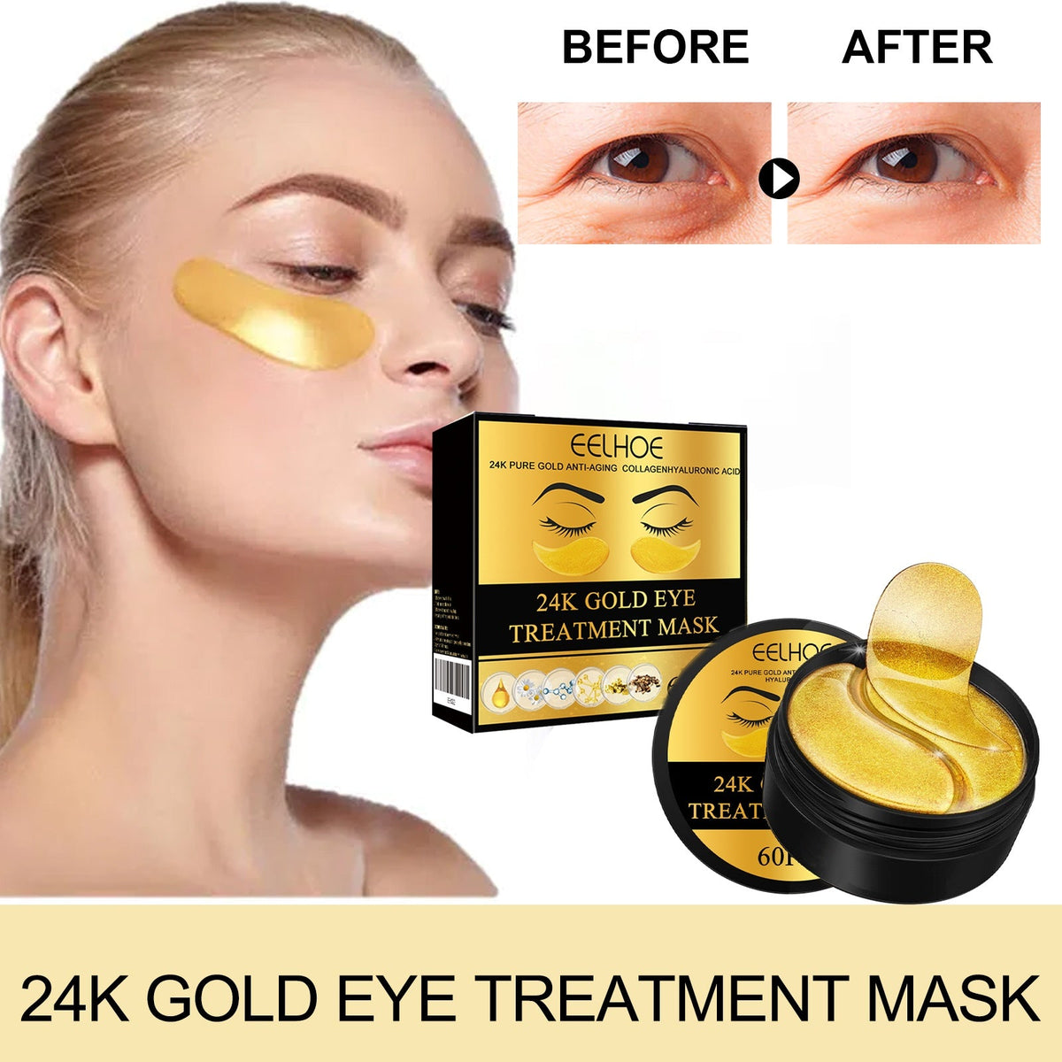 24K Gold Eye Mask 60pcs