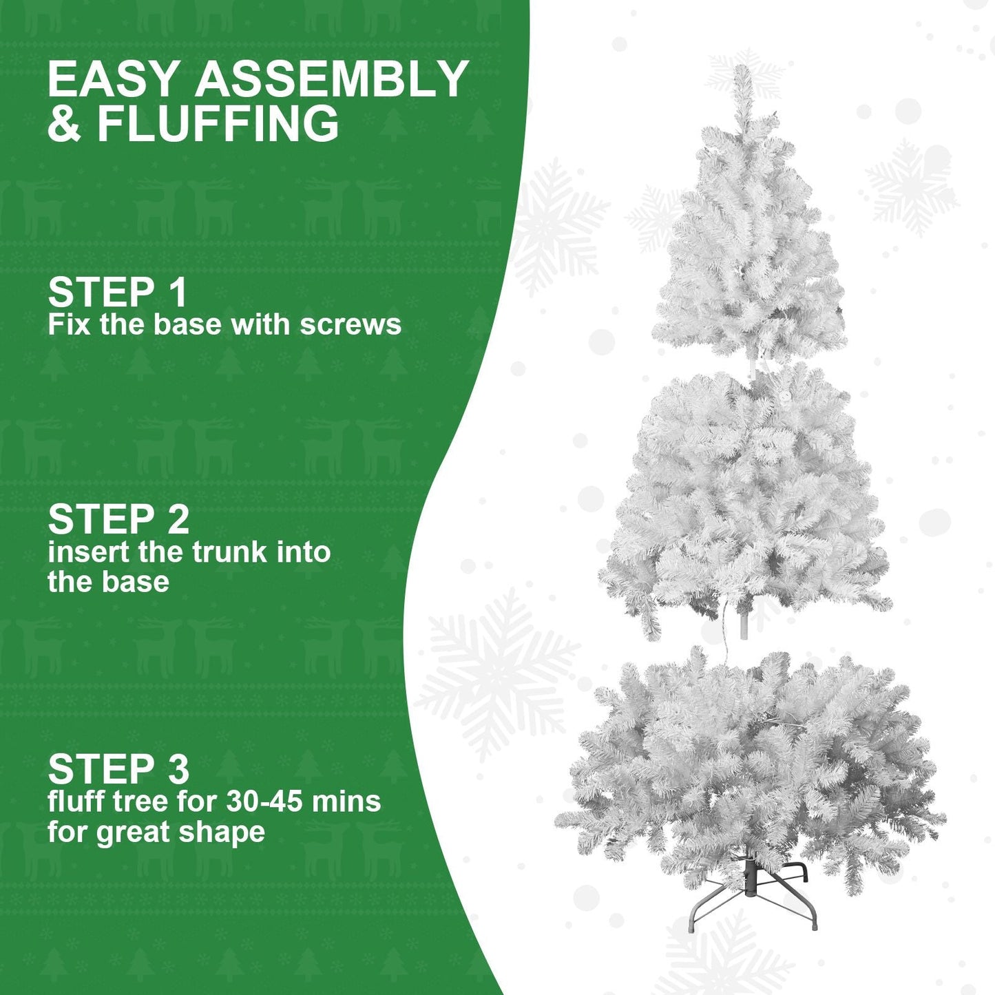 8ft PVC White Christmas Tree ,Environmentally Friendly Fireproof Artificial Christmas Tree - Renee Lane Company