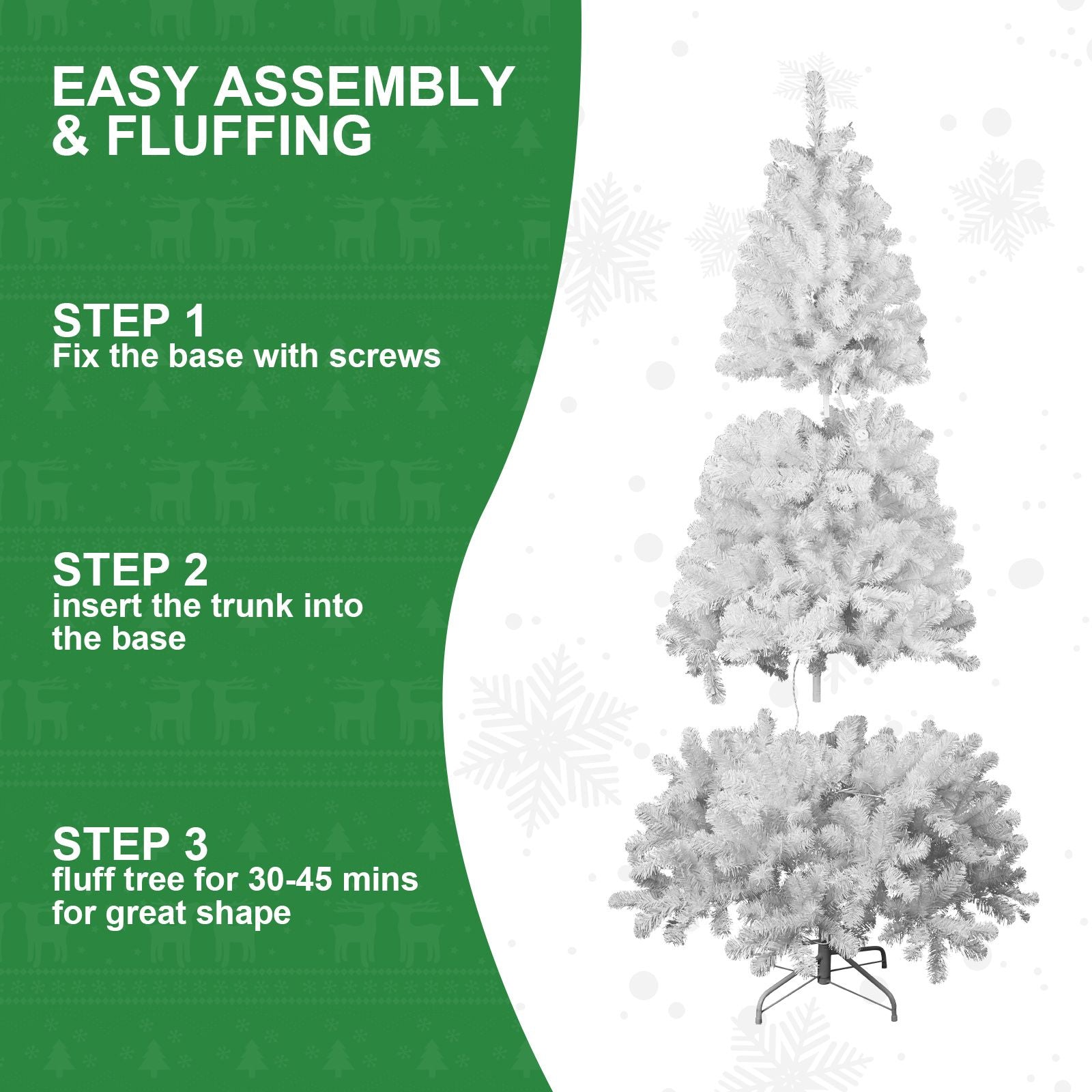 8ft PVC White Christmas Tree ,Environmentally Friendly Fireproof Artificial Christmas Tree - Renee Lane Company